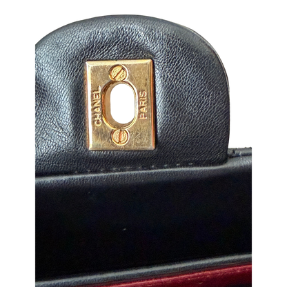 Chanel Vintage Classic Flap Black Lambskin Leather