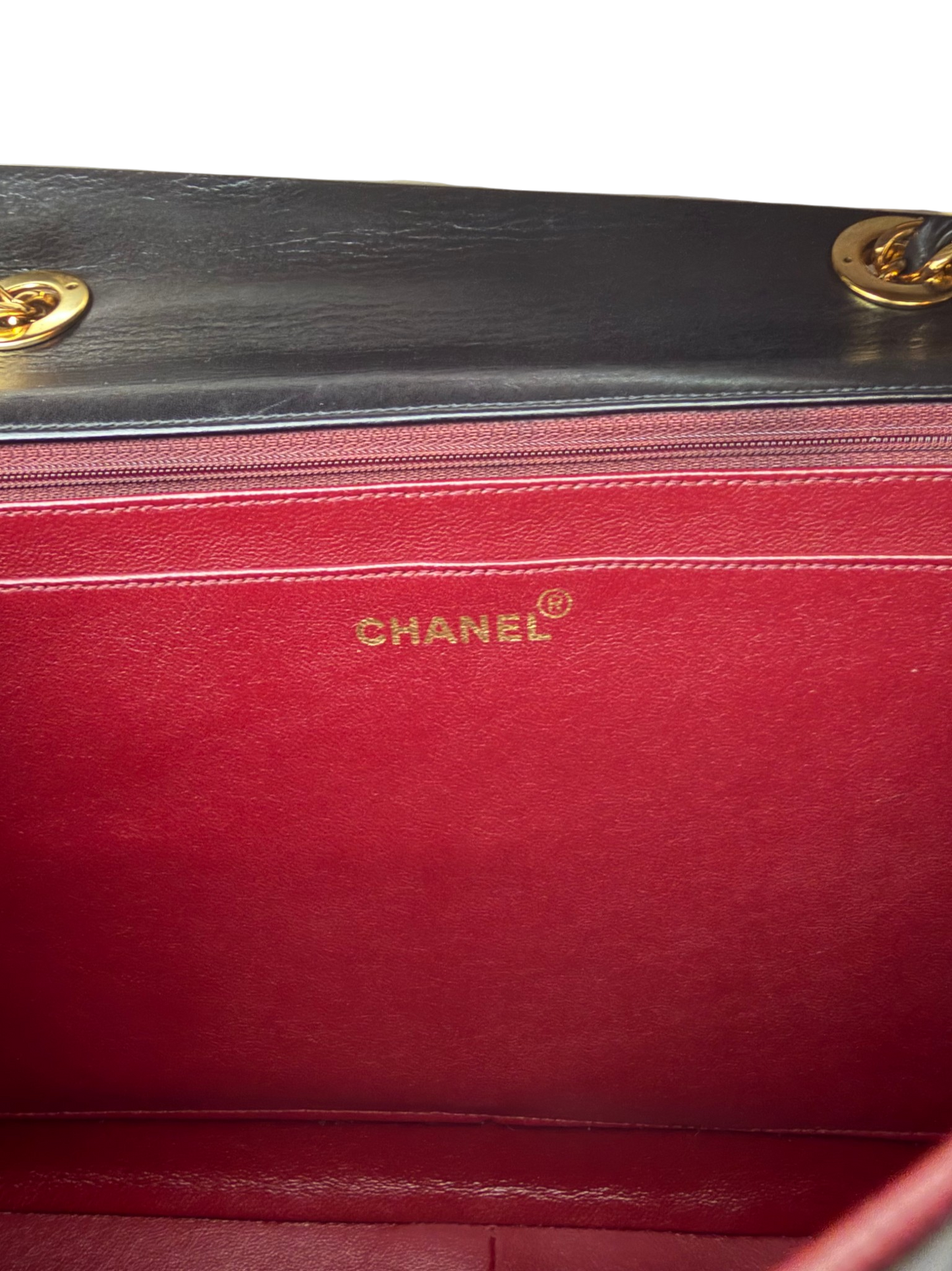Vintage Chanel Maxi Classic Double Flap Bag Black Lambskin 24K Gold Hardware