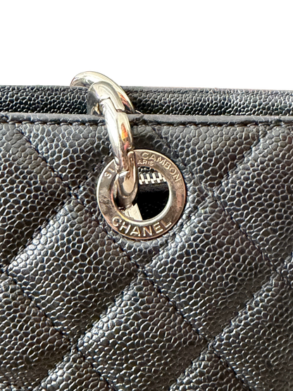 Chanel GST Caviar Leather Black with Silver Hardware