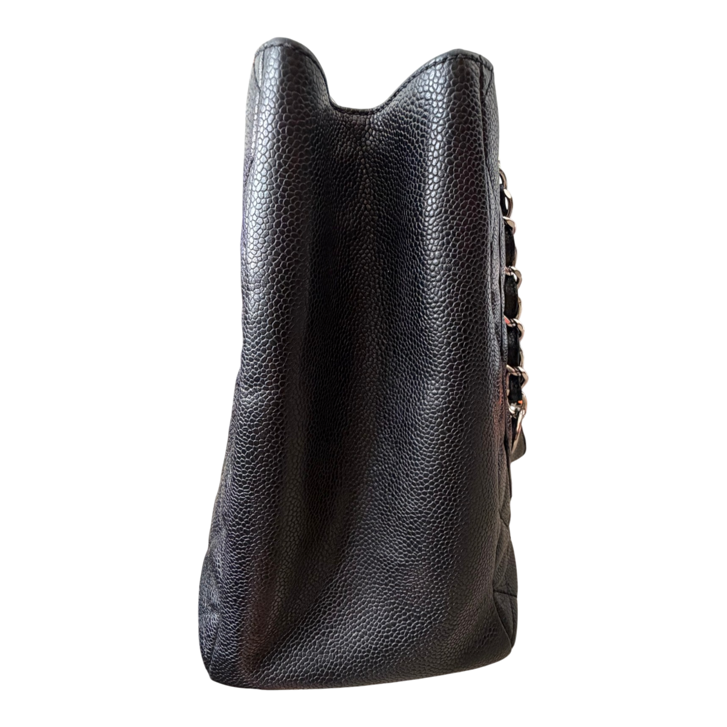 Chanel GST Caviar Leather Shoulder Bag Silver Hardware