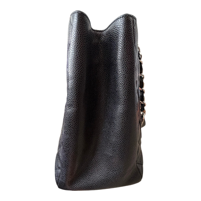 Chanel GST Caviar Leather Shoulder Bag Silver Hardware