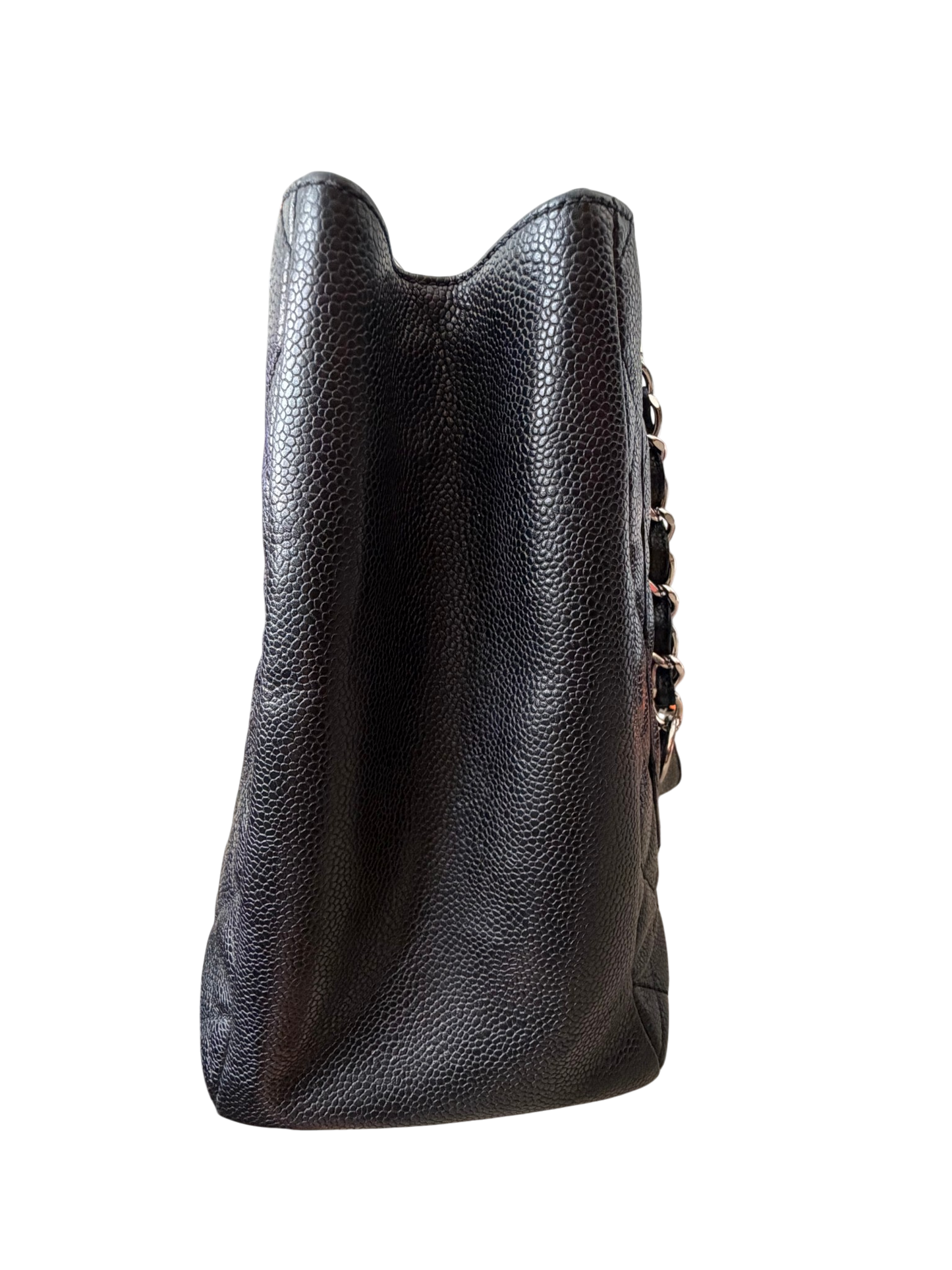 Chanel GST Caviar Leather Black with Silver Hardware