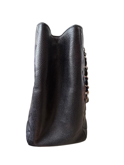 Chanel GST Caviar Leather Black with Silver Hardware
