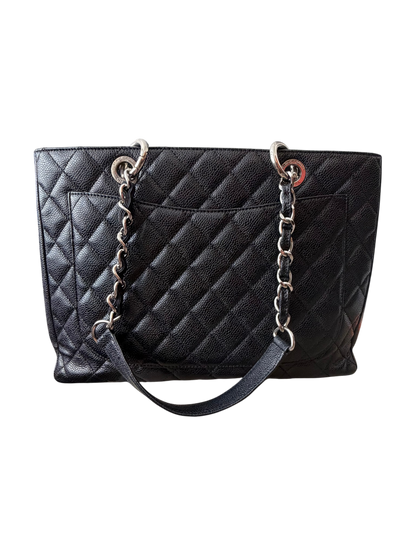 Chanel GST Caviar Leather Black with Silver Hardware