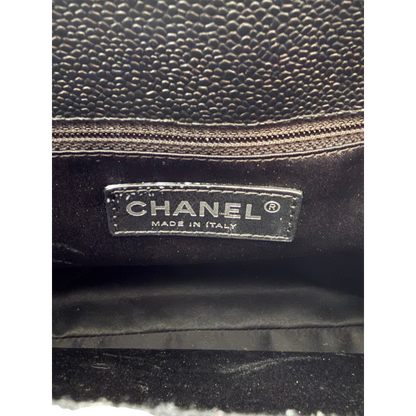 Chanel GST Caviar Leather Shoulder Bag Silver Hardware