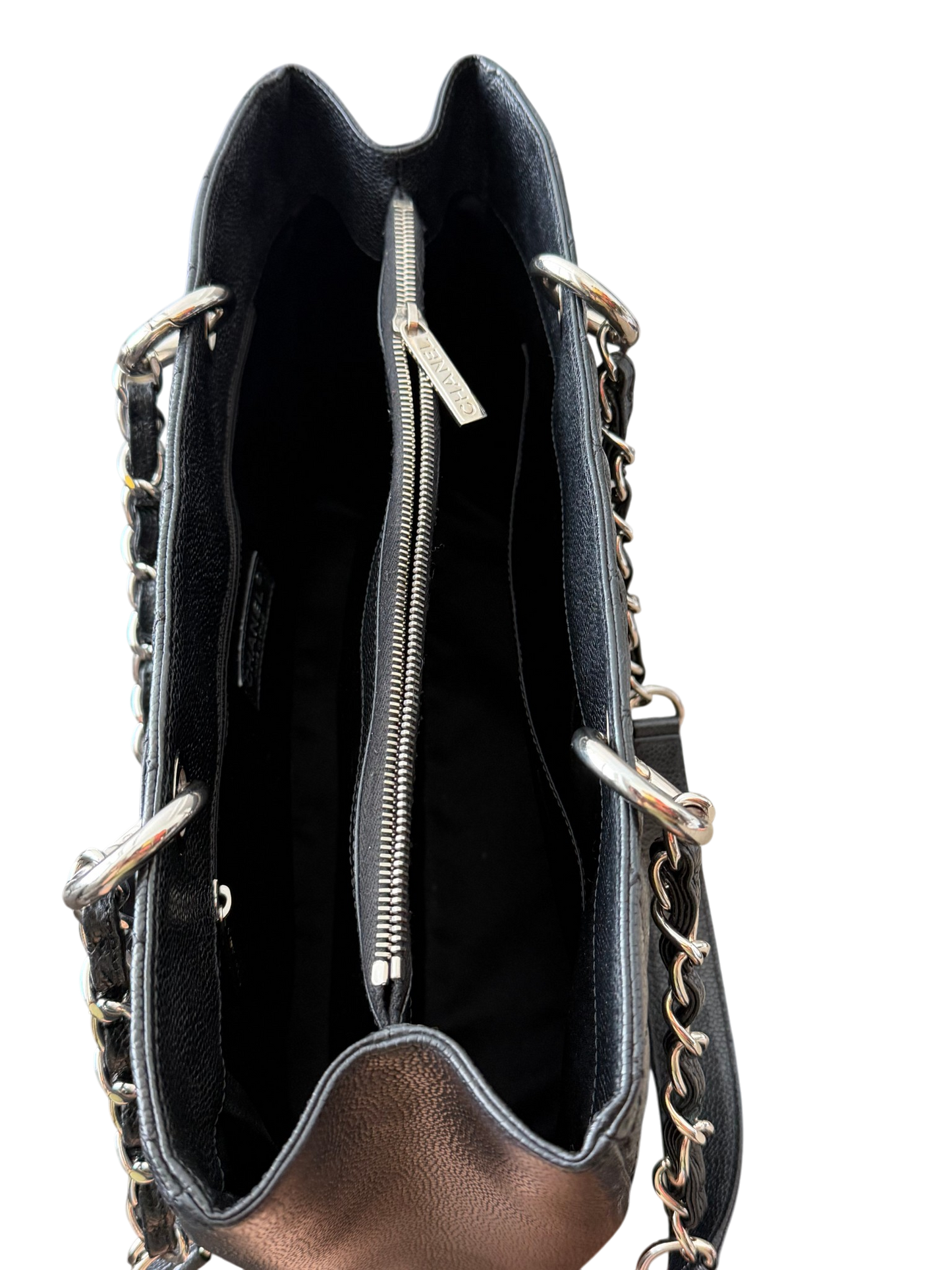 Chanel GST Caviar Leather Black with Silver Hardware