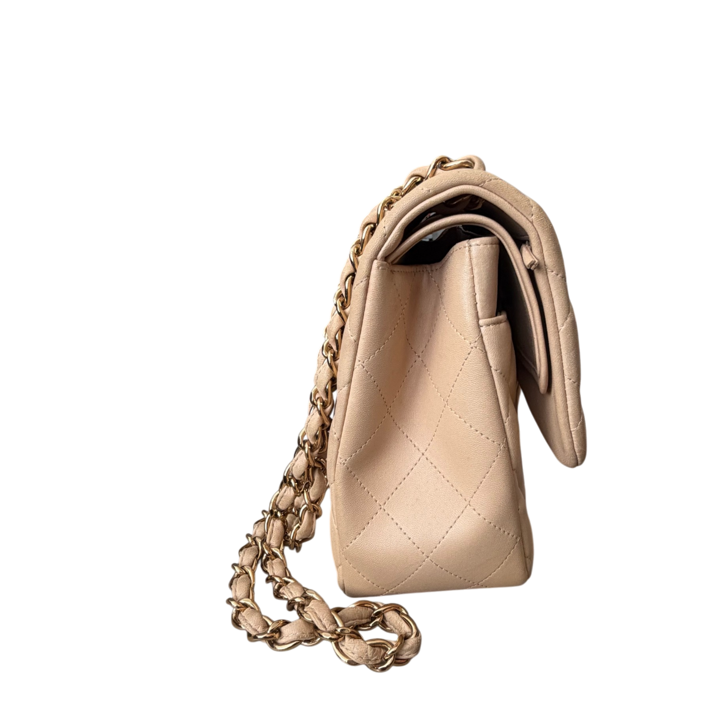 Chanel Jumbo Classic Double Flap Beige Lambskin Leather Gold Hardware