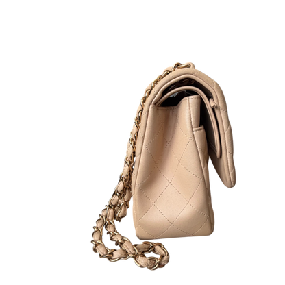 Chanel Jumbo Classic Double Flap Beige Lambskin Leather Gold Hardware