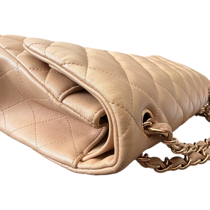 Chanel Jumbo Classic Double Flap Beige Lambskin Leather Gold Hardware