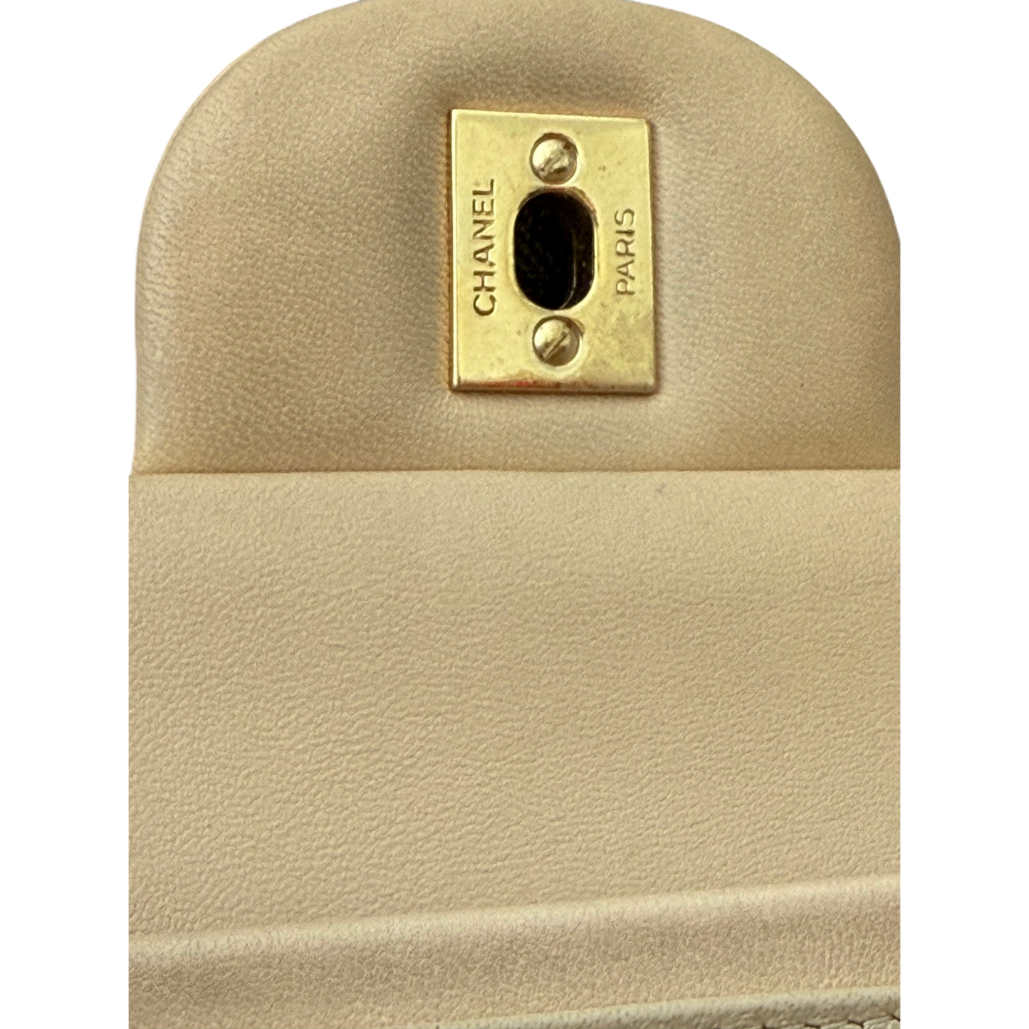 Chanel Jumbo Classic Double Flap Beige Lambskin Leather Gold Hardware