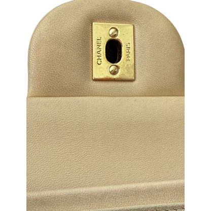 Chanel Jumbo Classic Double Flap Beige Lambskin Leather Gold Hardware
