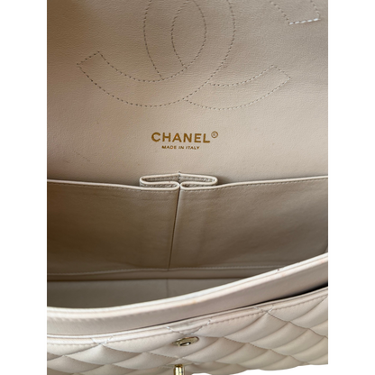 Chanel Jumbo Classic Double Flap Beige Lambskin Leather Gold Hardware