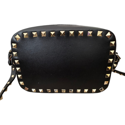 Valentino Garavani Rockstud Camera Crossbody Bag Black Leather | Gold Rockstud Hardware