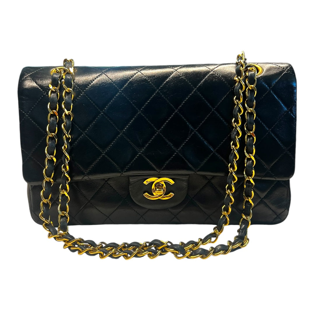 Chanel Vintage Classic Flap Black Lambskin Leather