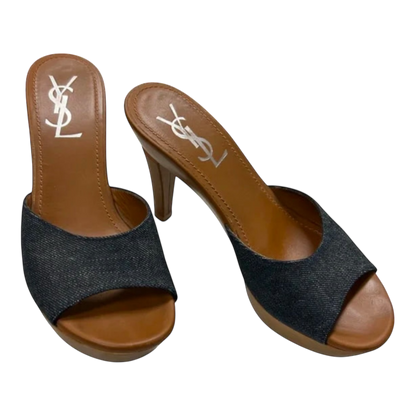 YSL Platform Wooden Heels Size 6