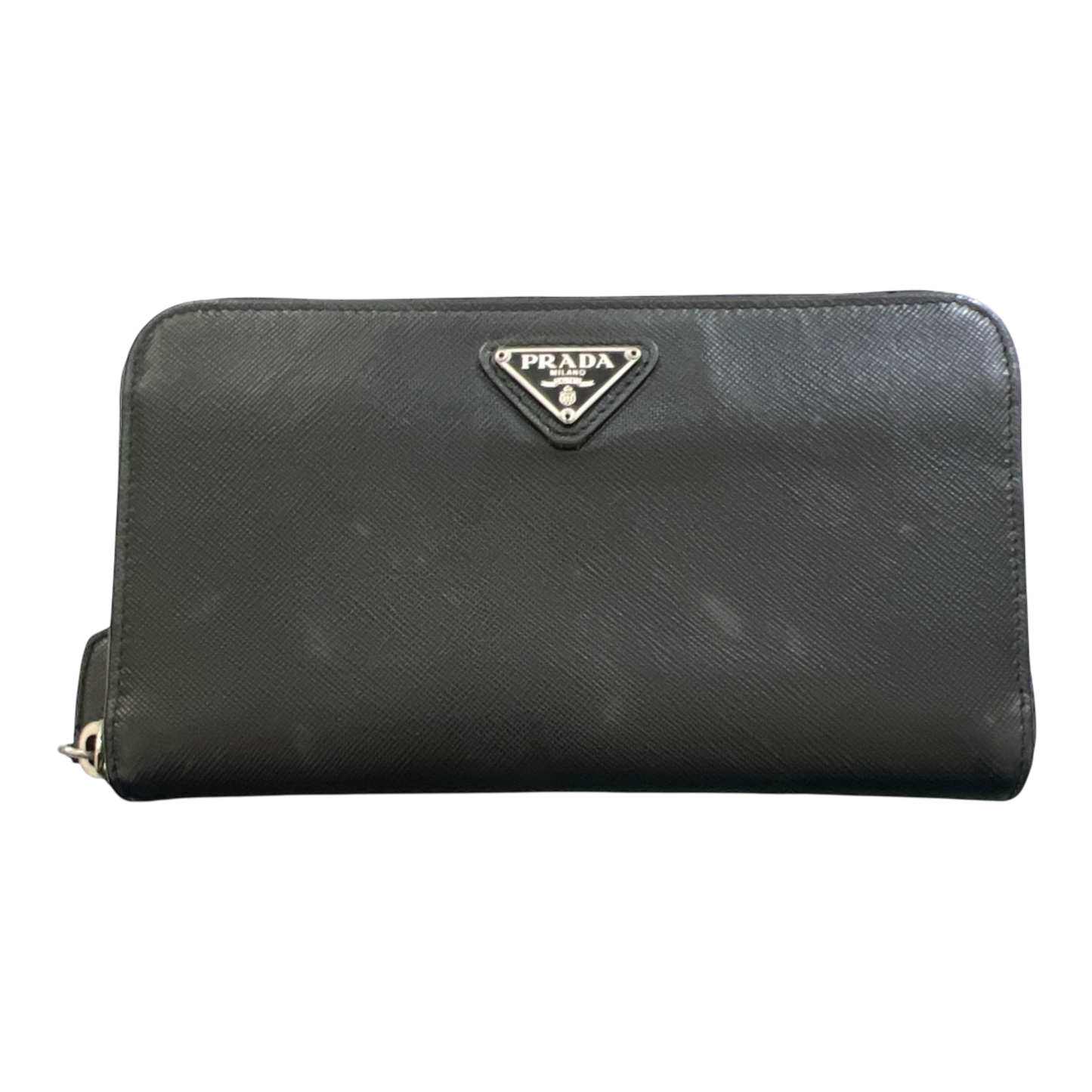 Prada Saffiano Leather Zippy Wallet Black