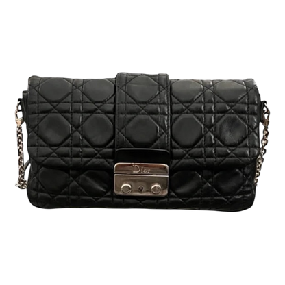 Christian Dior Black Cannage Leather Convertible Crossbody Bag
