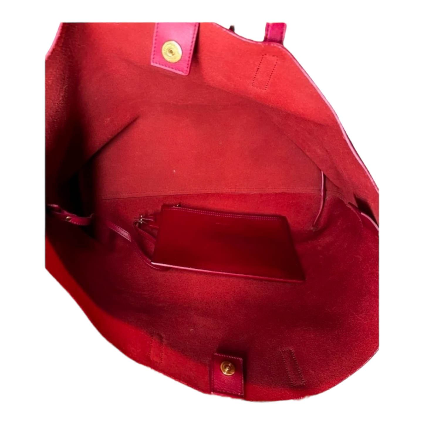Saint Laurent Calfskin Large Shopping Tote Red
