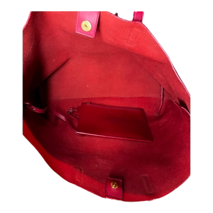 Saint Laurent Calfskin Large Shopping Tote Red
