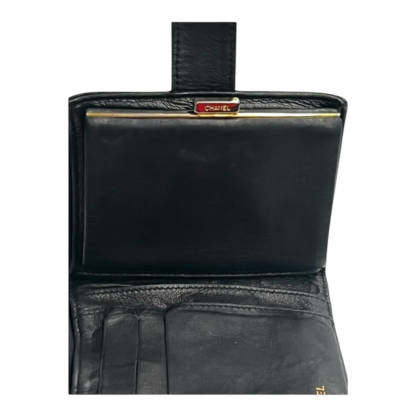 Chanel Vintage Compact Wallet in Black Caviar