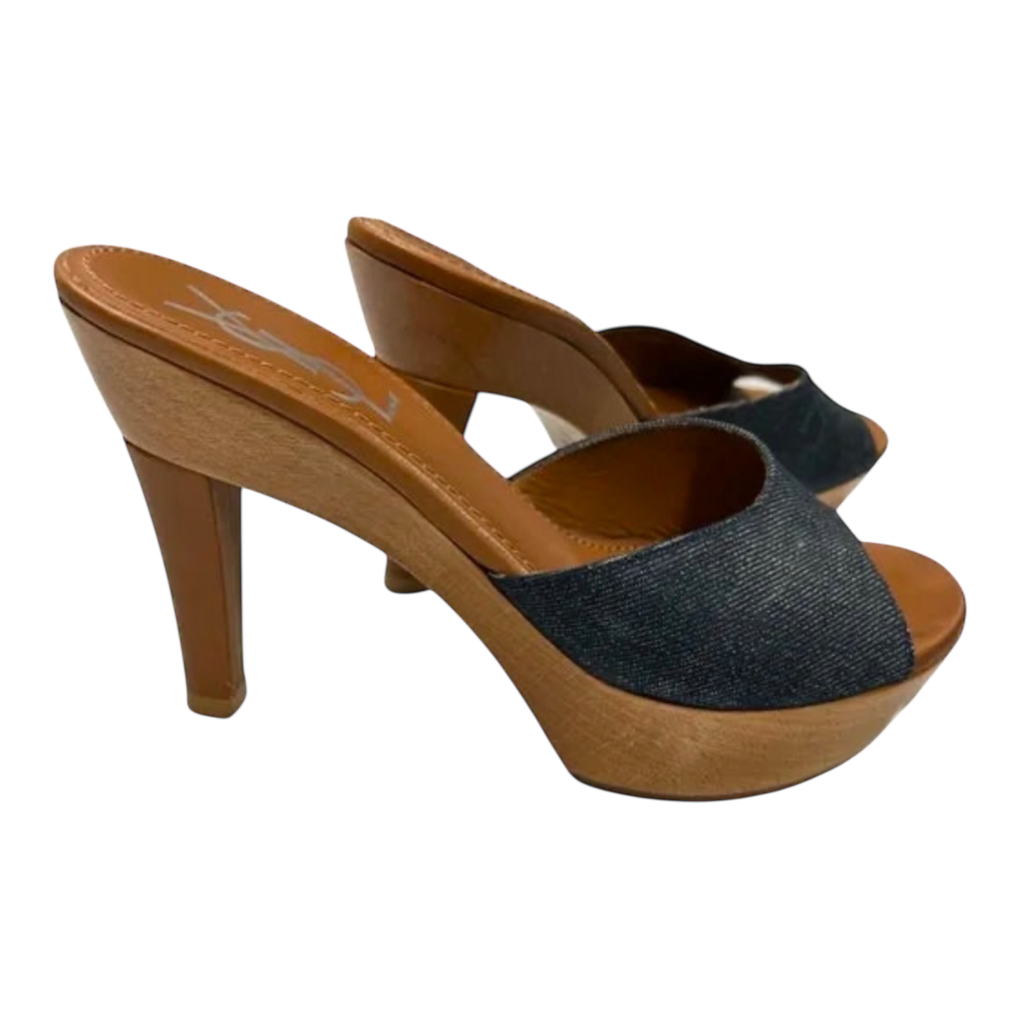YSL Platform Wooden Heels Size 6