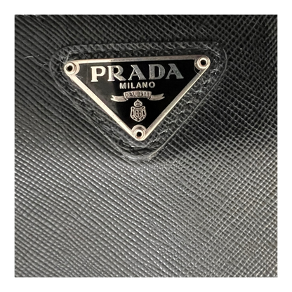 Prada Saffiano Leather Zippy Wallet Black