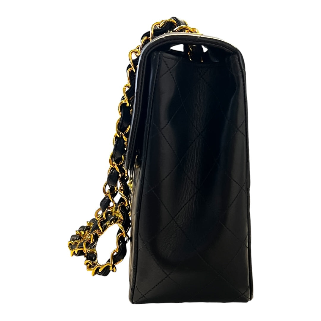 Chanel Vintage Jumbo Maxi Flap Lambskin Black with gold hardware