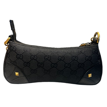 GUCCI Pochette GG Black with Gold Hardware