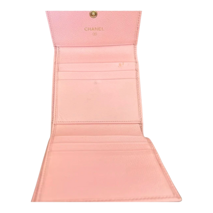 Chanel CC Logo Pink Sevruga Bifold Wallet
