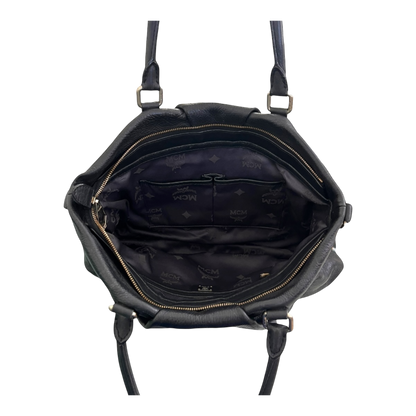 MCM Vintage Two-Way Bag Black Calfskin Leather