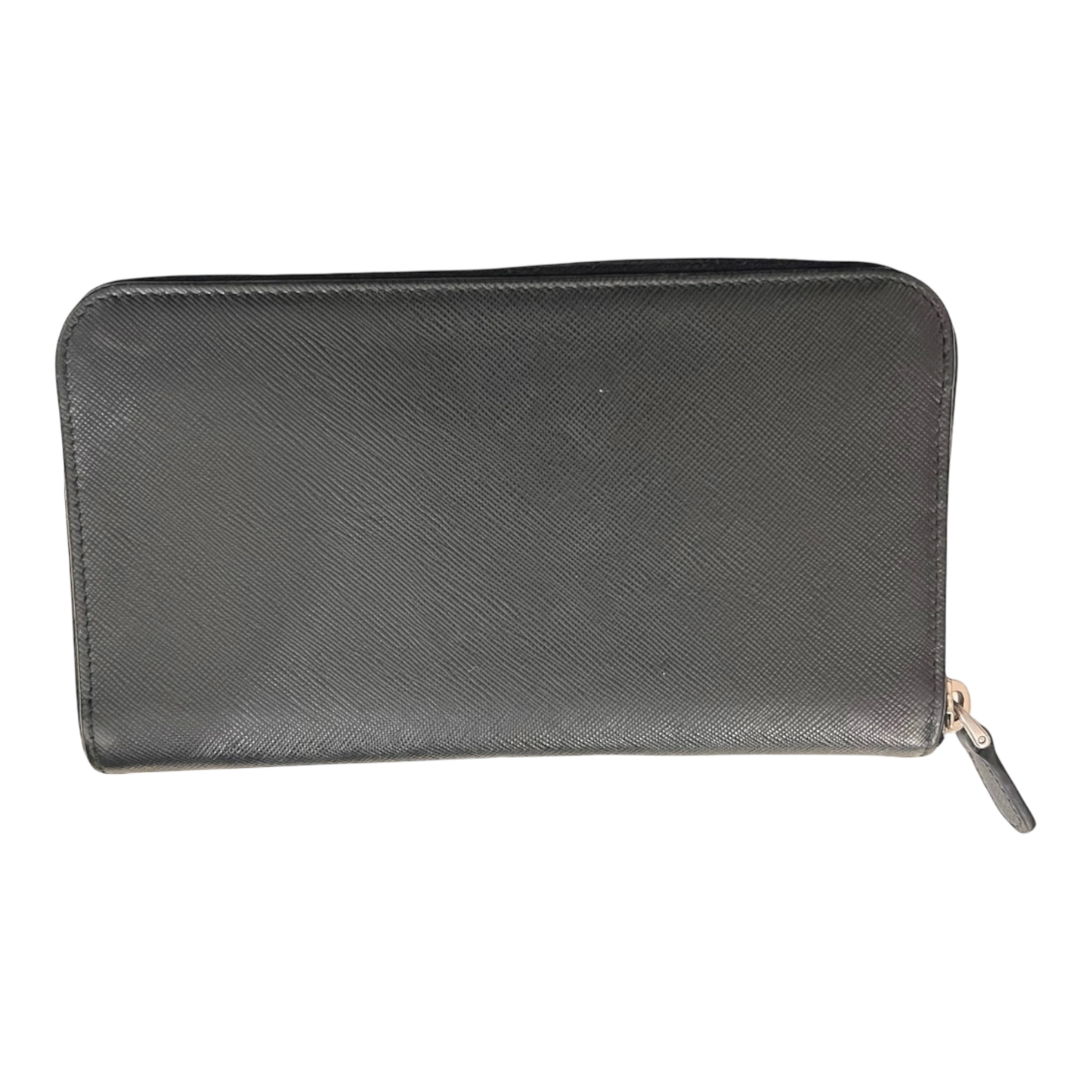 Prada Saffiano Leather Zippy Wallet Black