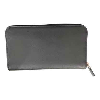 Prada Saffiano Leather Zippy Wallet Black