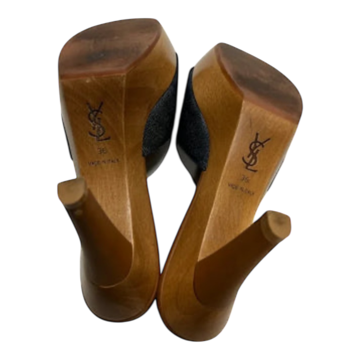 YSL Platform Wooden Heels Size 6
