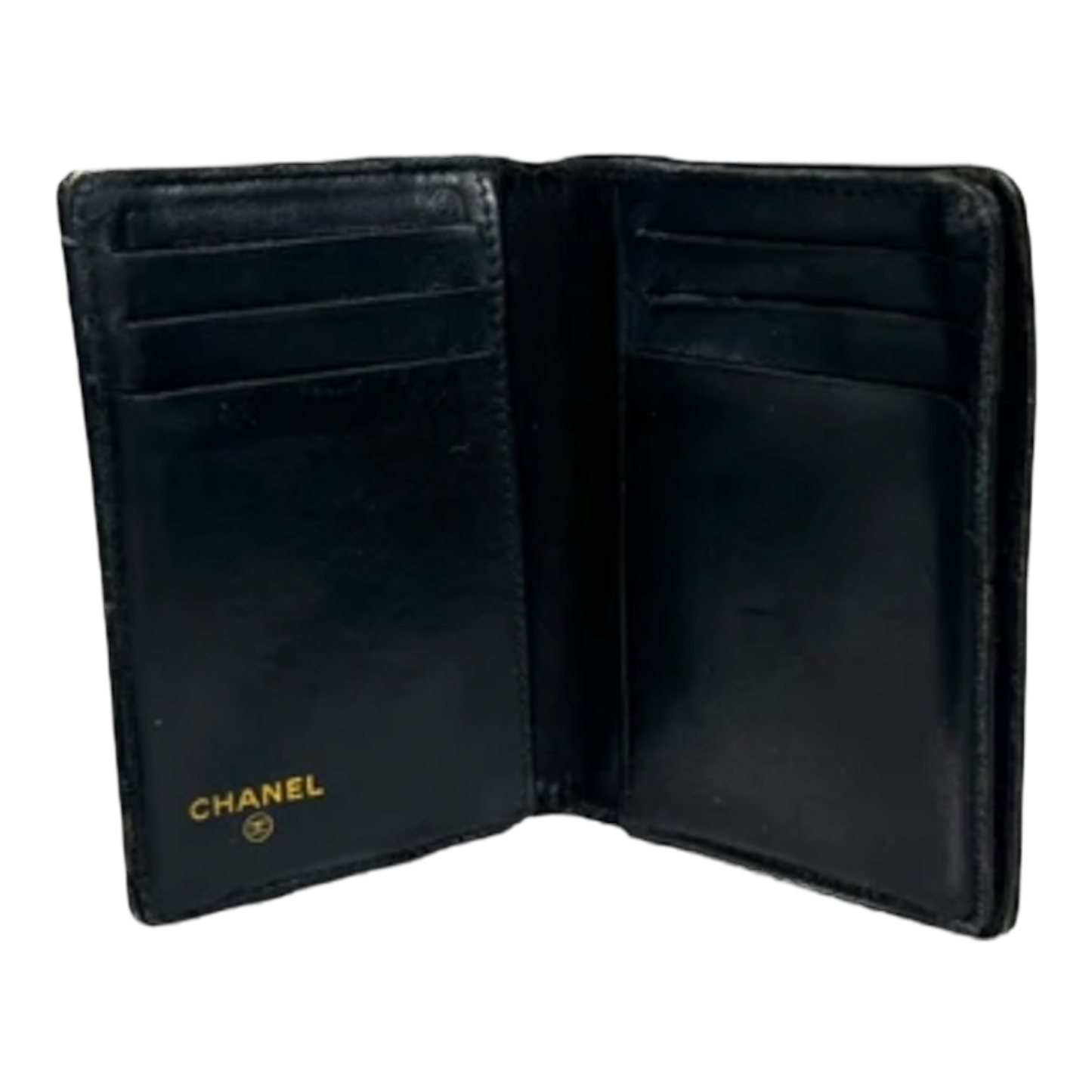 Chanel Vintage Black Patent Leather Card Case
