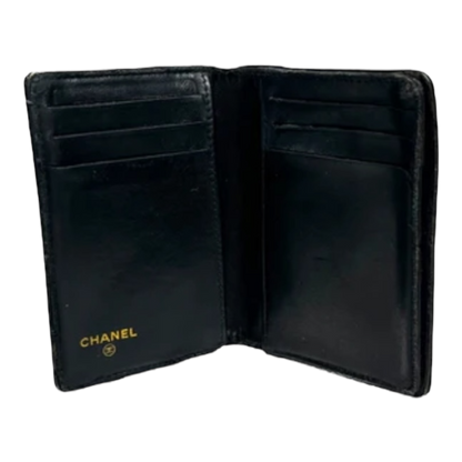 Chanel Vintage Black Patent Leather Card Case