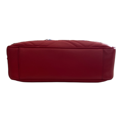 Gucci Marmont Medium Red Matelasse Red Crossbody Camera Bag Purse Chevron