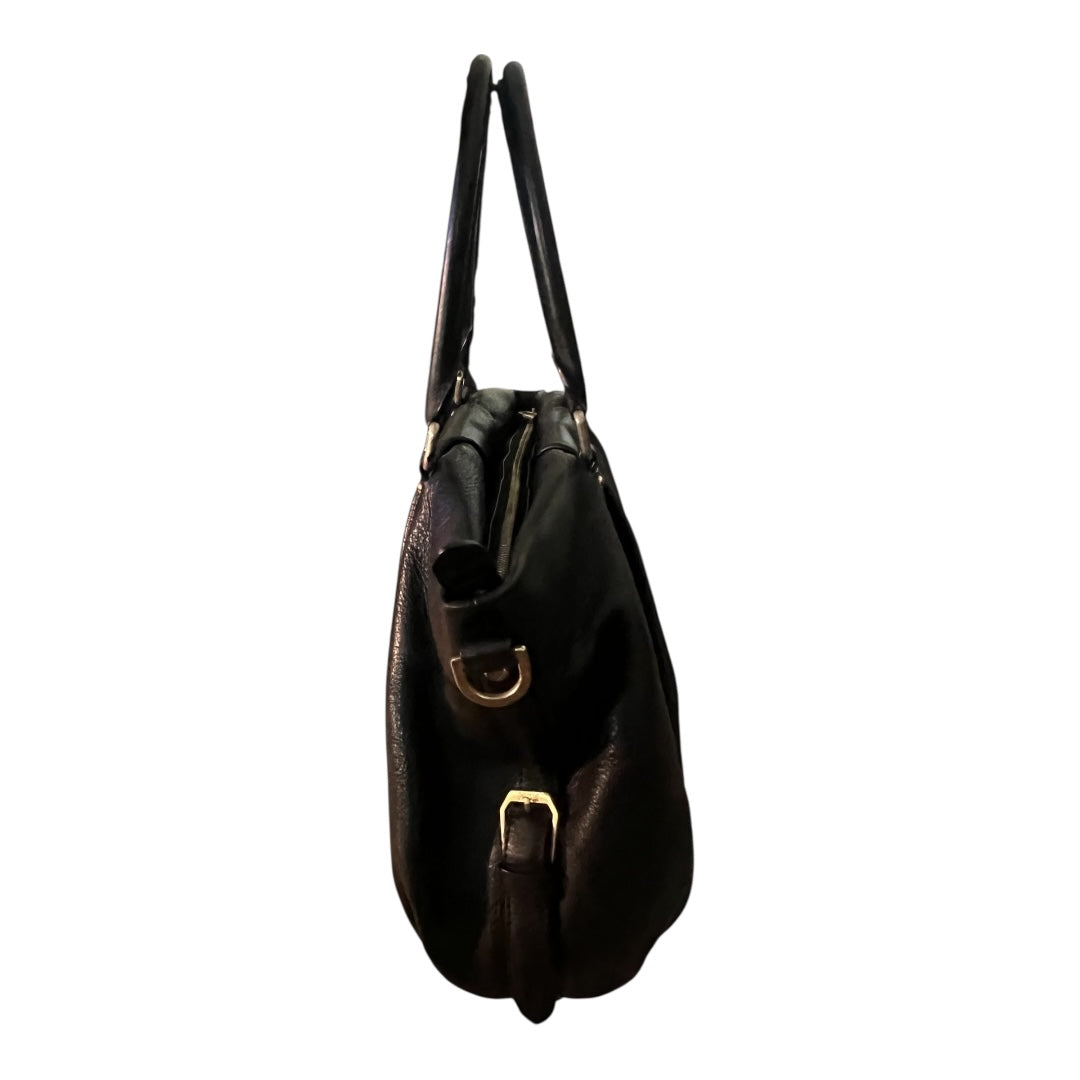 MCM Vintage Two-Way Bag Black Calfskin Leather