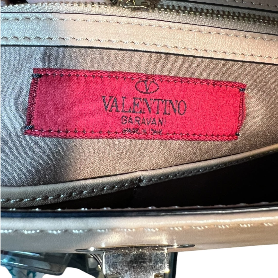 Valentino Beige Leather Rockstud Top Handle Bag – Pre-Loved, Very Good Condition