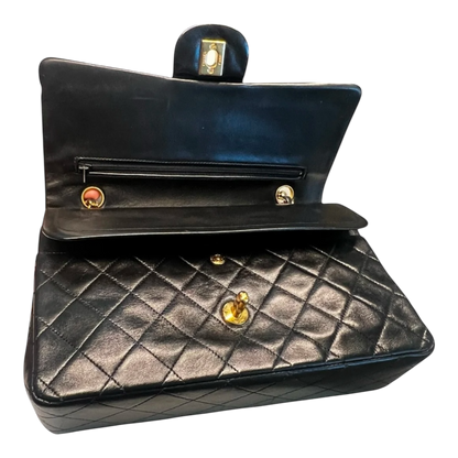Chanel Vintage Classic Flap Black Lambskin Leather