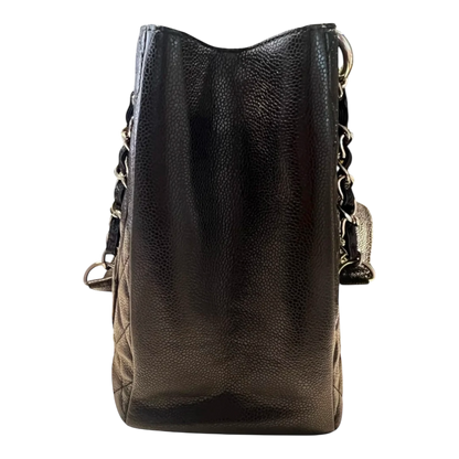 Chanel GST Caviar Leather Shoulder Bag Silver Hardware