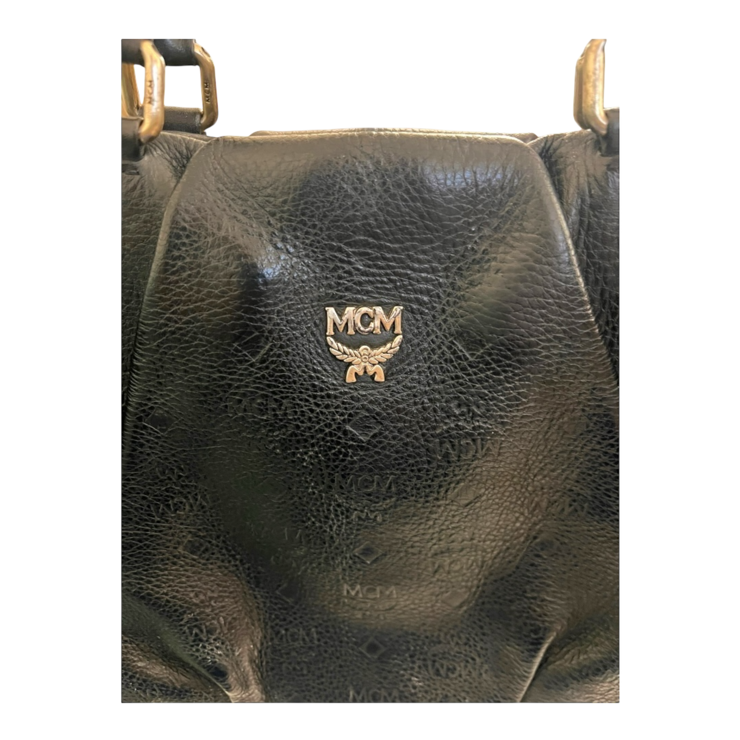 MCM Vintage Two-Way Bag Black Calfskin Leather
