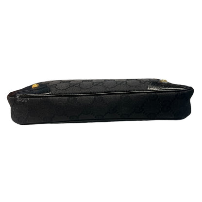 GUCCI Pochette GG Black with Gold Hardware