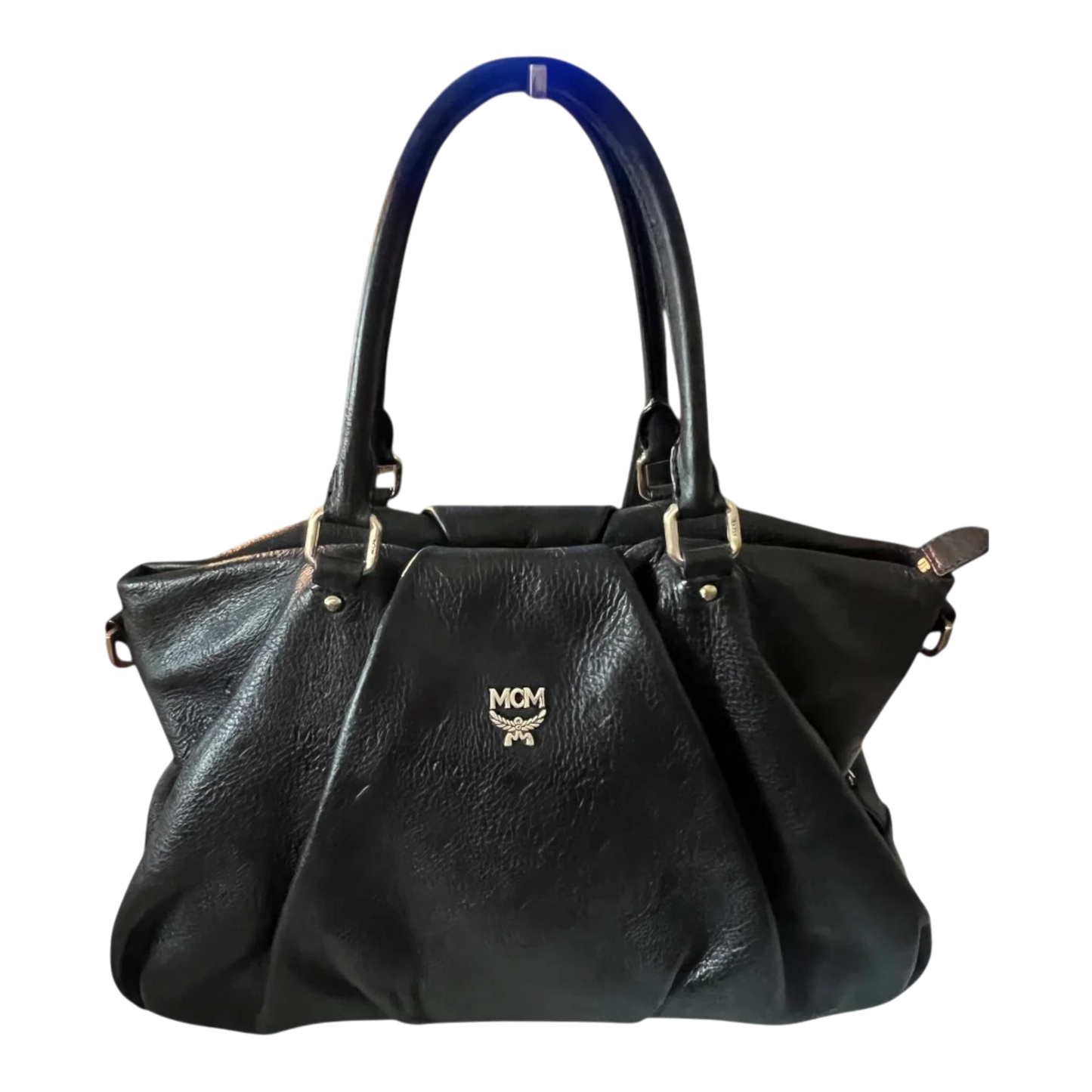 MCM Vintage Two-Way Bag Black Calfskin Leather