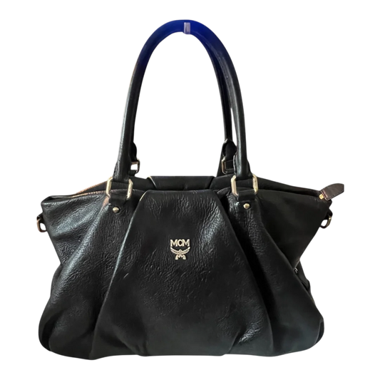 MCM Vintage Two-Way Bag Black Calfskin Leather