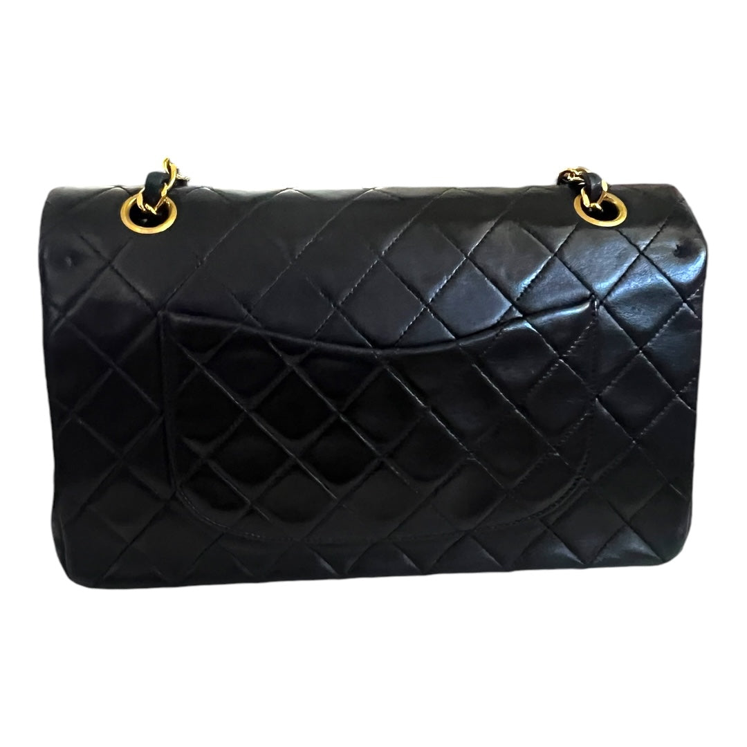 Chanel Vintage Classic Flap Black Lambskin Leather