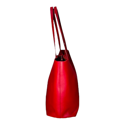 Saint Laurent Calfskin Large Shopping Tote Red