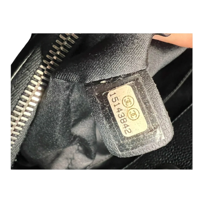Chanel GST Caviar Leather Shoulder Bag Silver Hardware