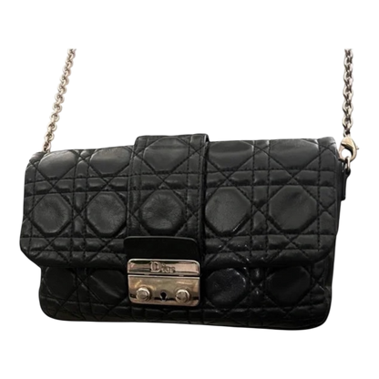 Christian Dior Black Cannage Leather Convertible Crossbody Bag