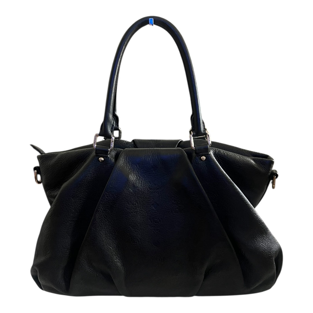 MCM Vintage Two-Way Bag Black Calfskin Leather