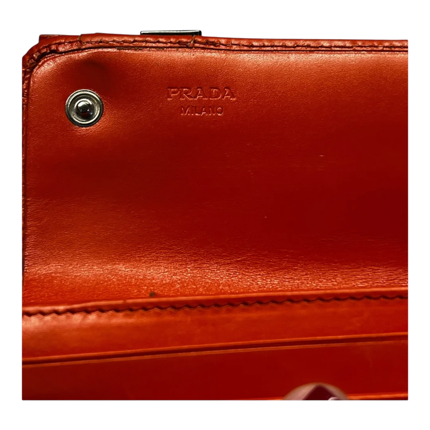 Prada Long Wallet Orange
